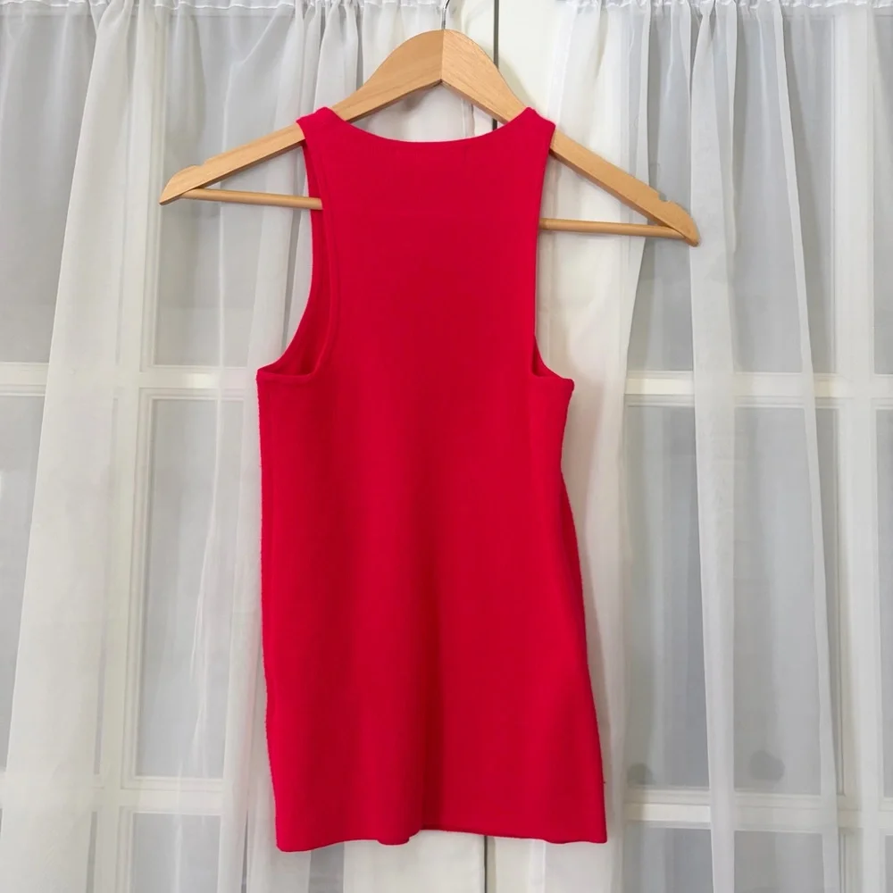 ANTHROPOLOGIE Ribbed Racerback Tank Top Hot Pink Size XS - Picture 5 of 7